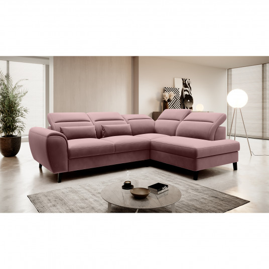Kampinė sofa Noble su patalynės dėže, audinys Velvetmat 24
