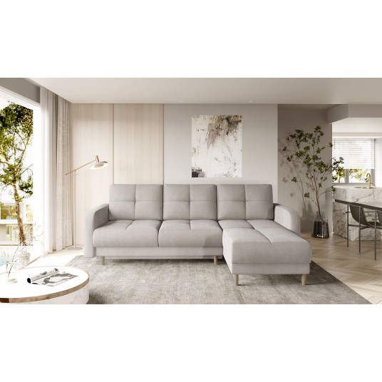 Kampinė sofa Roxi su patalynės dėže, audinys Poco 7