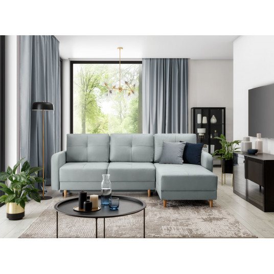  Kampinė sofa Roxi su patalynės dėže, audinys Savoi 100 