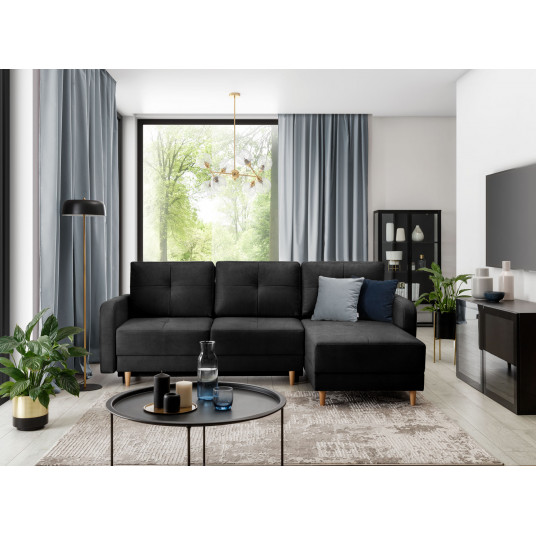 Kampinė sofa Roxi su patalynės dėže, audinys Loco 10 