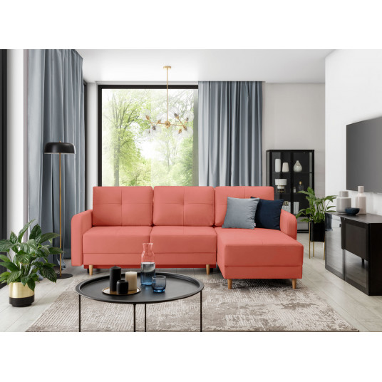 Kampinė sofa Roxi su patalynės dėže, audinys Solar 23