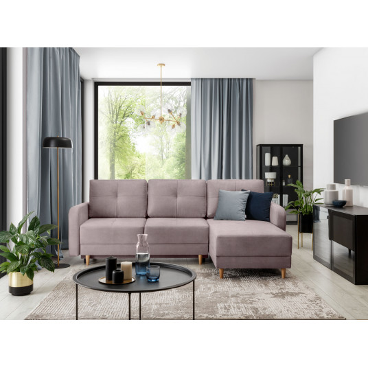 Kampinė sofa Roxi su patalynės dėže, audinys Loco 24