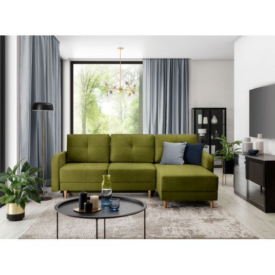  Kampinė sofa Roxi su patalynės dėže, audinys Loco 33 
