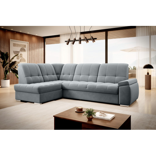 Kampinė sofa Sado su patalynės dėže, audinys Velvetmat 4