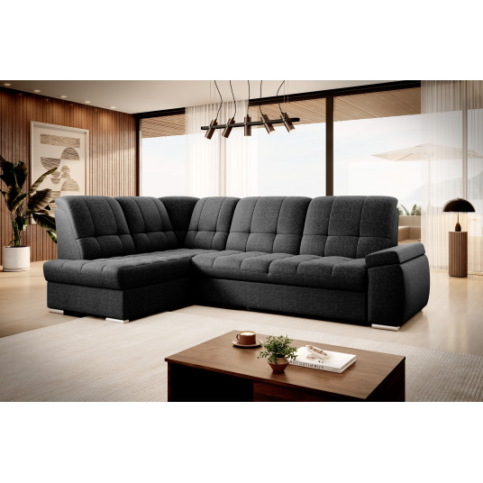 Kampinė sofa Sado su patalynės dėže, audinys Flores 10