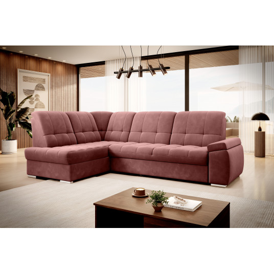 Kampinė sofa Sado su patalynės dėže, audinys Lukso 24