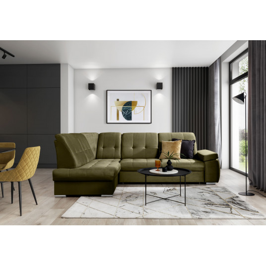 Kampinė sofa Sado su patalynės dėže, audinys Nube 33