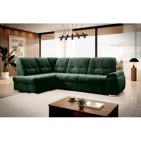 Kampinė sofa Sado su patalynės dėže, audinys Loco 35