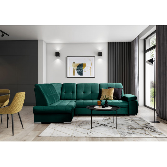 Kampinė sofa Sado su patalynės dėže, audinys Nube 35