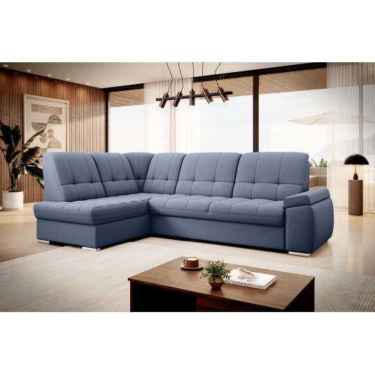 Kampinė sofa Sado su patalynės dėže, audinys Gojo 40