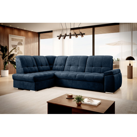 Kampinė sofa Sado su patalynės dėže, audinys Nube 40