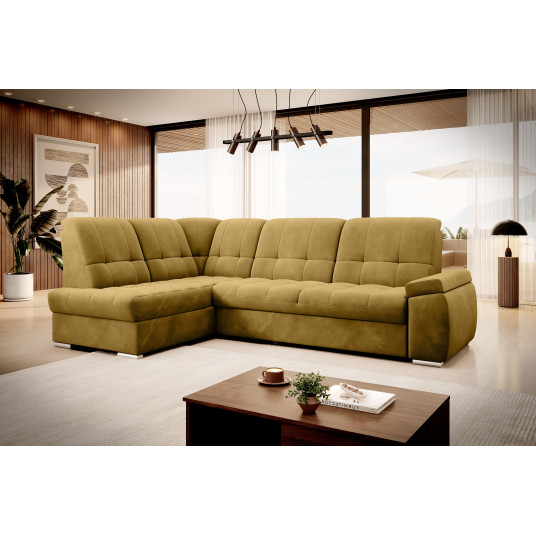 Kampinė sofa Sado su patalynės dėže, audinys Loco 45