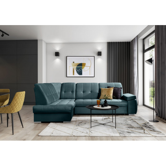  Kampinė sofa Sado su patalynės dėže, audinys Monolith 76 