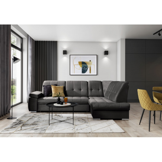 Kampinė sofa Sado su patalynės dėže, audinys Nube 5