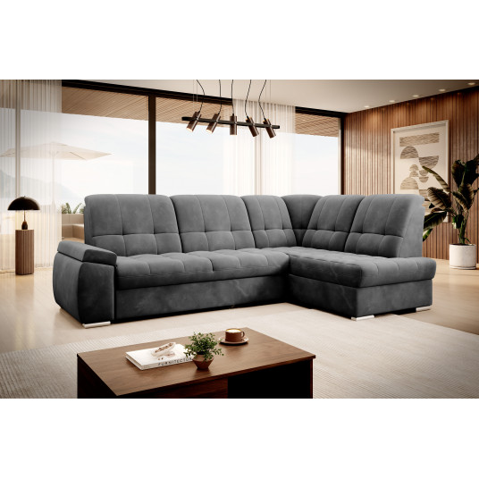 Kampinė sofa Sado su patalynės dėže, audinys Loco 06