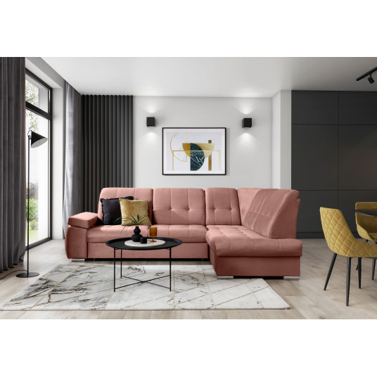 Kampinė sofa Sado su patalynės dėže, audinys Nube 24