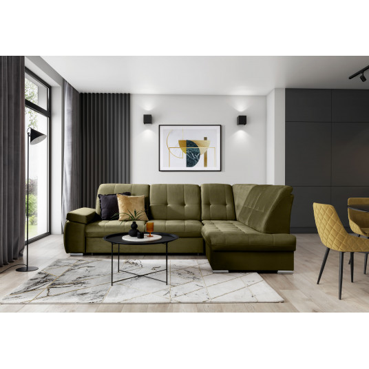Kampinė sofa Sado su patalynės dėže, audinys Nube 33