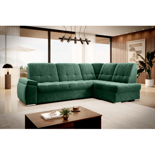 Kampinė sofa Sado su patalynės dėže, audinys Lukso 35