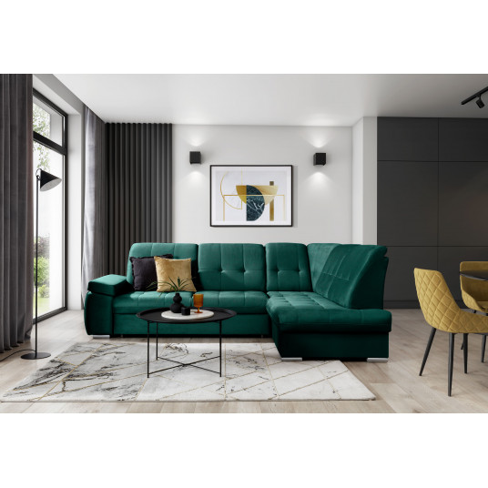 Kampinė sofa Sado su patalynės dėže, audinys Nube 35