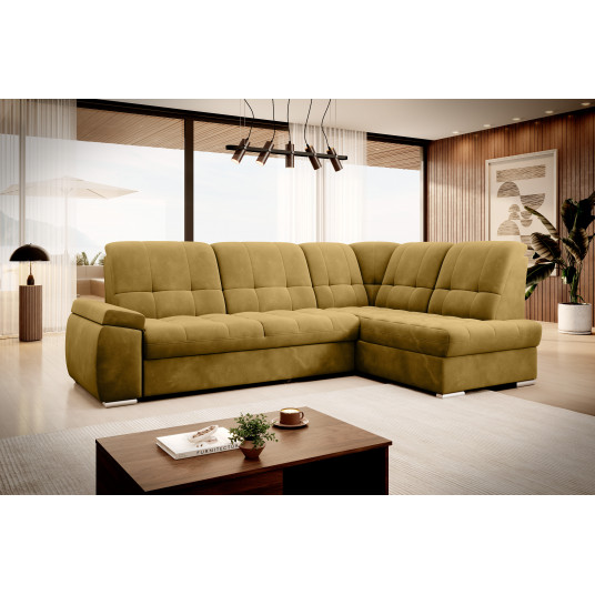 Kampinė sofa Sado su patalynės dėže, audinys Loco 45