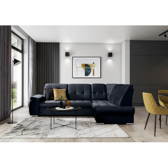 Kampinė sofa Sado su patalynės dėže, audinys Monolith 79