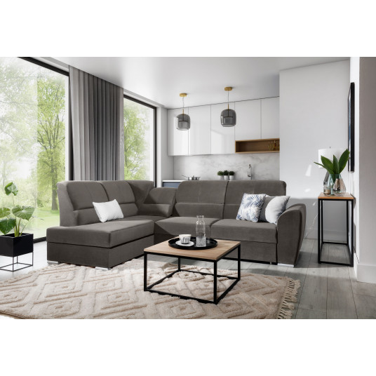 Kampinė sofa Siber su patalynės dėže, audinys Loco 4