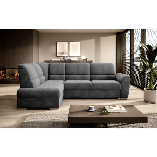  Kampinė sofa Siber su patalynės dėže, audinys Loco 06 