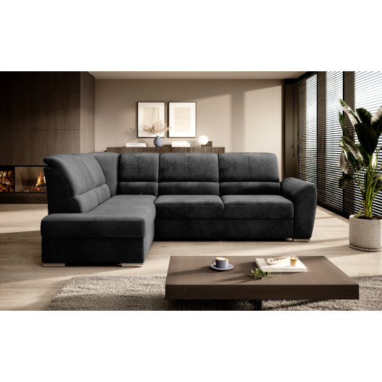 Kampinė sofa Siber su patalynės dėže, audinys Nube 6