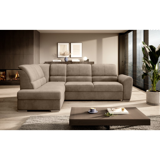 Kampinė sofa Siber su patalynės dėže, audinys Nube 20