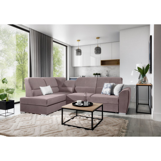 Kampinė sofa Siber su patalynės dėže, audinys Loco 24