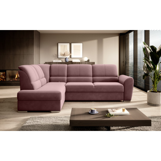 Kampinė sofa Siber su patalynės dėže, audinys Velvetmat 24