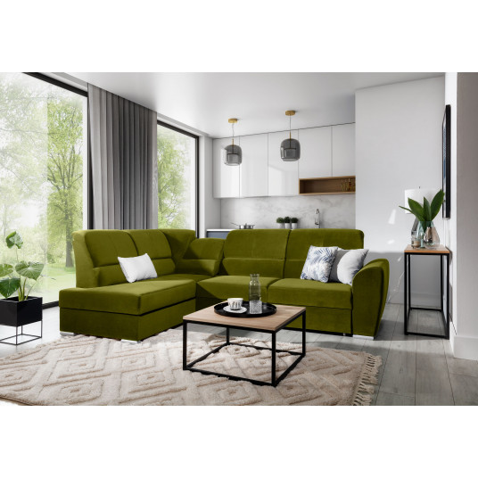 Kampinė sofa Siber su patalynės dėže, audinys Loco 33