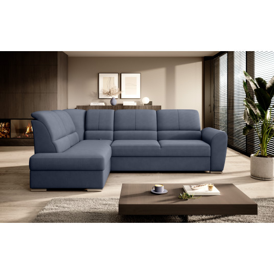 Kampinė sofa Siber su patalynės dėže, audinys Poco 40