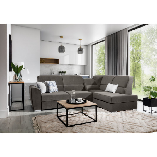 Kampinė sofa Siber su patalynės dėže, audinys Loco 4