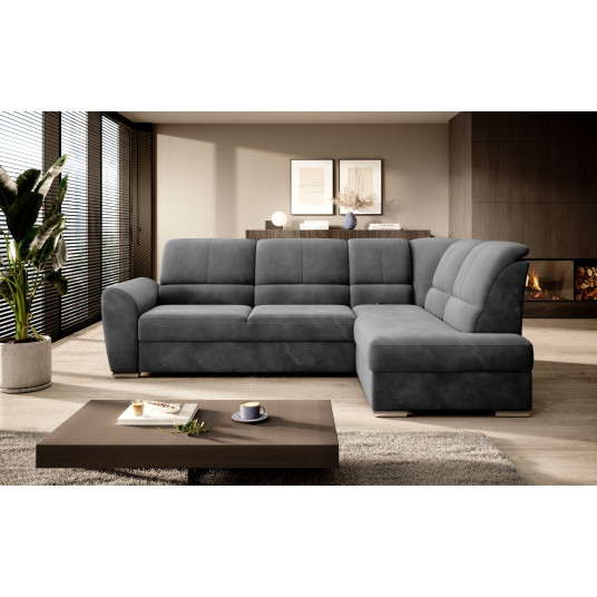 Kampinė sofa Siber su patalynės dėže, audinys Loco 06
