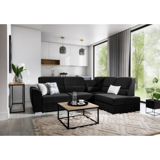 Kampinė sofa Siber su patalynės dėže, audinys Loco 10