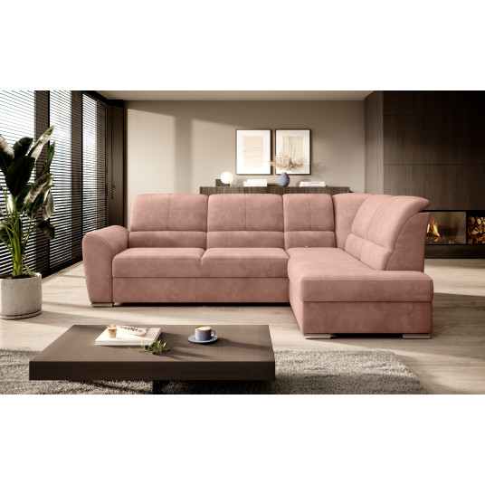 Kampinė sofa Siber su patalynės dėže, audinys Nube 24