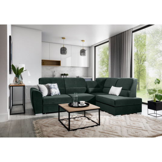 Kampinė sofa Siber su patalynės dėže, audinys Loco 35