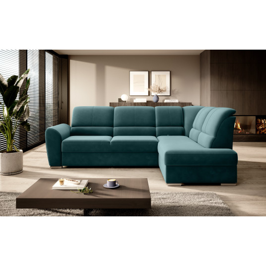  Kampinė sofa Siber su patalynės dėže, audinys Velvetmat 38 