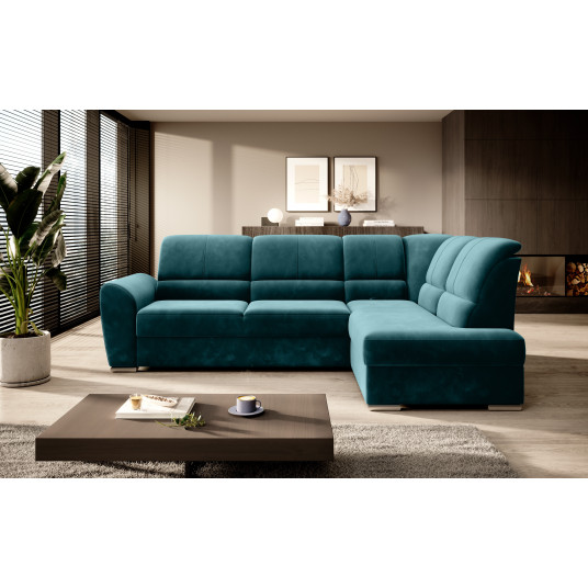 Kampinė sofa Siber su patalynės dėže, audinys Lukso 39