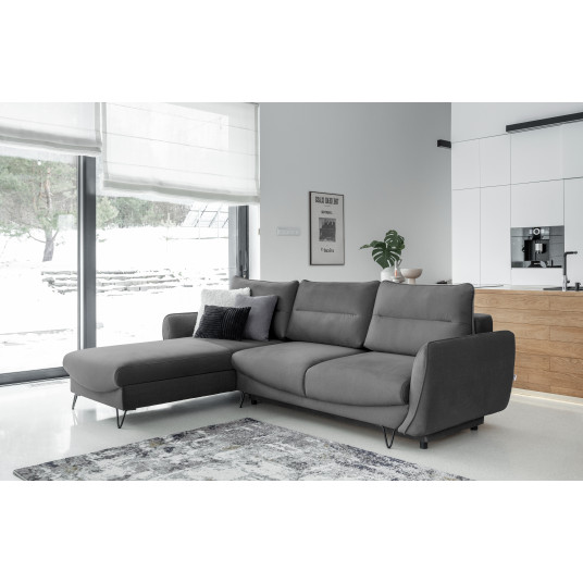 Kampinė sofa Silva su patalynės dėže, audinys Nube 4