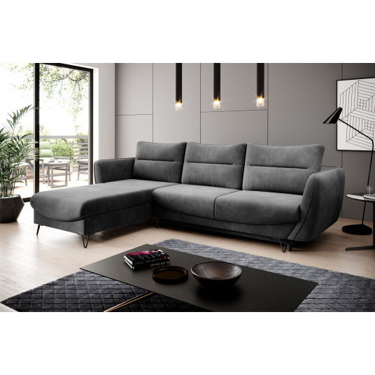 Kampinė sofa Silva su patalynės dėže, audinys Loco 06