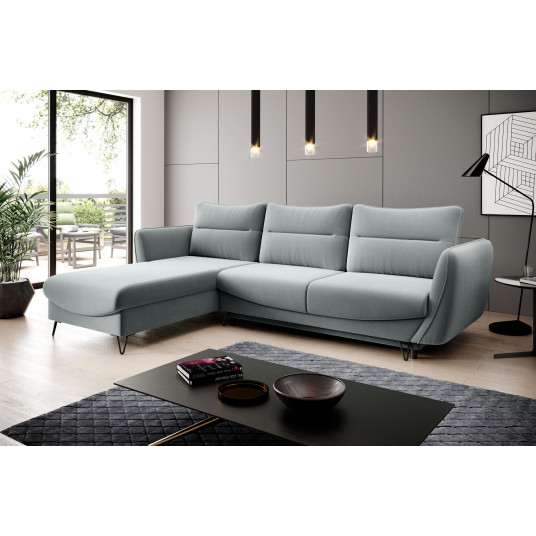 Kampinė sofa Silva su patalynės dėže, audinys Savoi 100