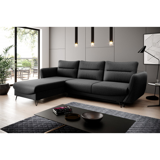 Kampinė sofa Silva su patalynės dėže, audinys Flores 10