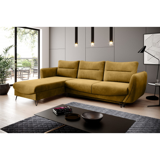 Kampinė sofa Silva su patalynės dėže, audinys Loco 45