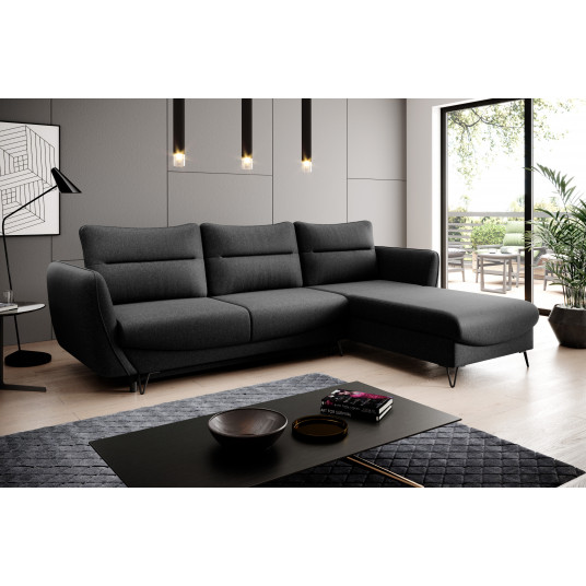 Kampinė sofa Silva su patalynės dėže, audinys Flores 10