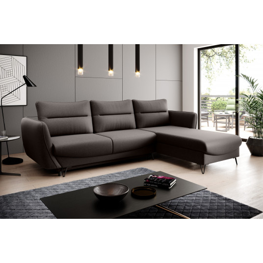 Kampinė sofa Silva su patalynės dėže, audinys Flores 22