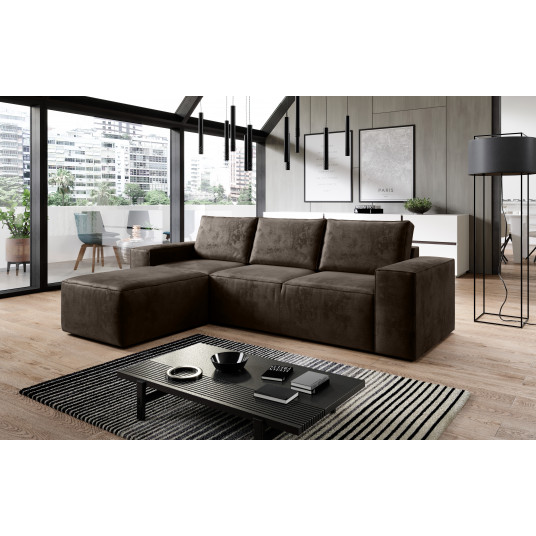 Kampinė sofa Silla su patalynės dėže, audinys Nube 22