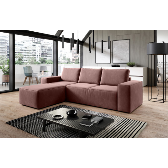 Kampinė sofa Silla su patalynės dėže, audinys Lukso 24