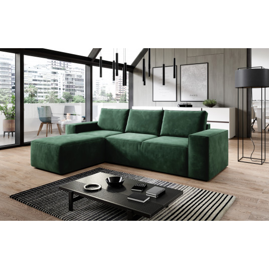 Kampinė sofa Silla su patalynės dėže, audinys Loco 35